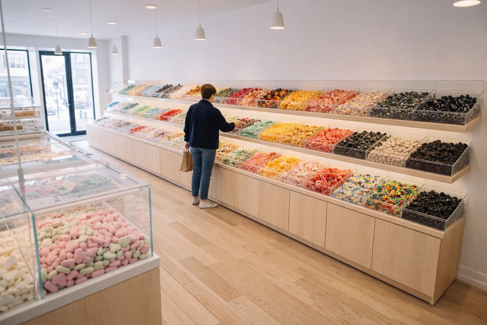 BonBon NYC candy store interior with pick and mix display